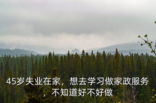 45歲失業(yè)在家，想去學(xué)習(xí)做家政服務(wù)，不知道好不好做
