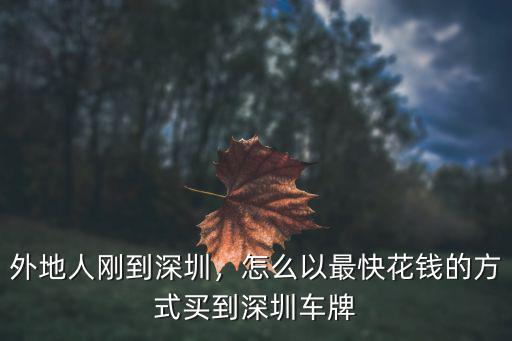 深圳車牌競(jìng)價(jià)怎么買,外地人剛到深圳