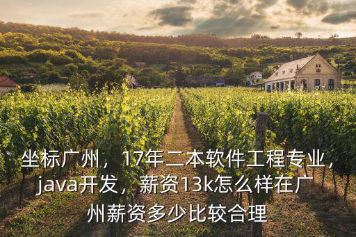 坐標(biāo)廣州，17年二本軟件工程專業(yè)，java開發(fā)，薪資13k怎么樣在廣州薪資多少比較合理