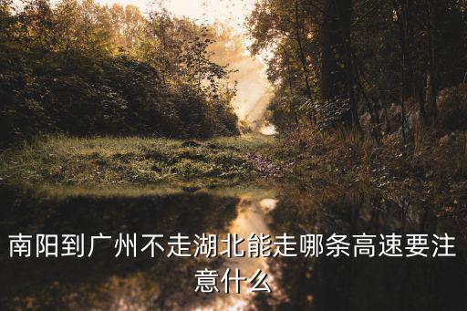 南陽到廣州不走湖北能走哪條高速要注意什么