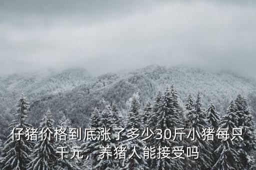 仔豬價格到底漲了多少30斤小豬每只千元，養豬人能接受嗎