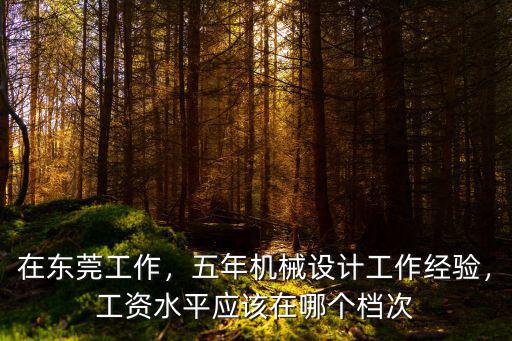 在東莞工作，五年機械設計工作經(jīng)驗，工資水平應該在哪個檔次