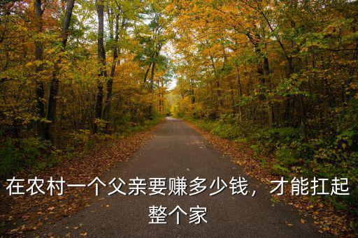 在農村一個父親要賺多少錢，才能扛起整個家