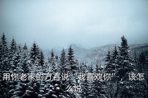 用廣東話怎么說我喜歡你們,用你老家的方言說我喜歡你