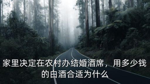 家里決定在農村辦結婚酒席，用多少錢的白酒合適為什么