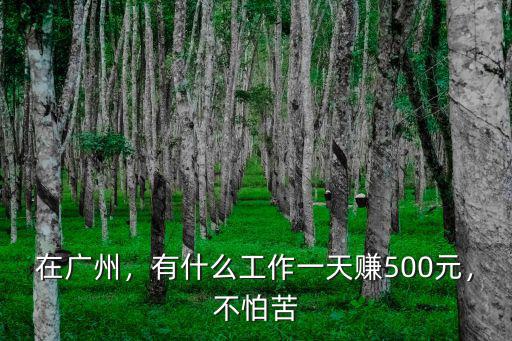 在廣州，有什么工作一天賺500元，不怕苦