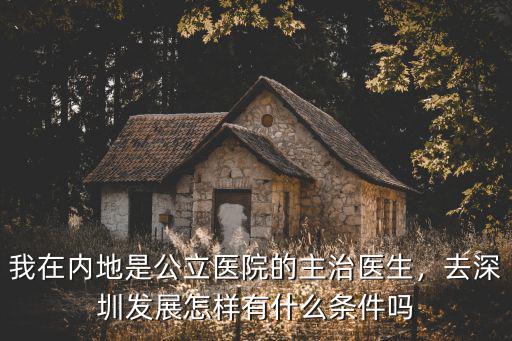 我在內地是公立醫院的主治醫生，去深圳發展怎樣有什么條件嗎