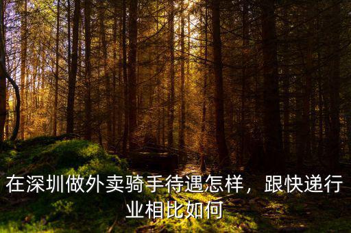 深圳做外賣工資怎么樣,在深圳做外賣騎手待遇怎樣
