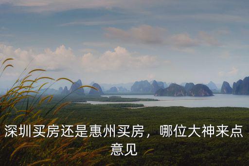 深圳買房還是惠州買房，哪位大神來點(diǎn)意見