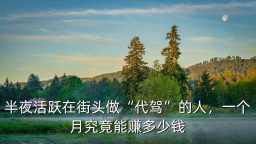 在珠海做代駕一個月能收入多少錢,半夜活躍在街頭做代駕的人