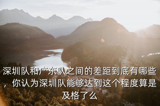深圳隊和廣東隊之間的差距到底有哪些，你認為深圳隊能夠達到這個程度算是及格了么