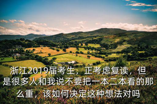 浙江2019屆考生，正考慮復讀，但是很多人和我說不要把一本二本看的那么重，該如何決定這種想法對嗎