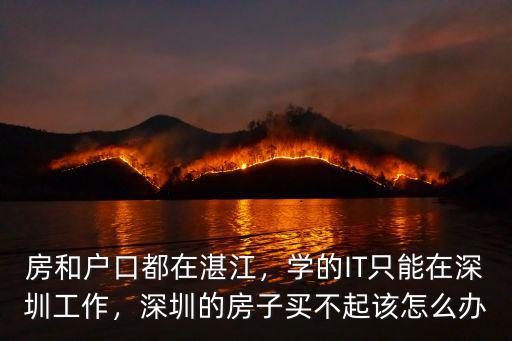 房和戶口都在湛江，學的IT只能在深圳工作，深圳的房子買不起該怎么辦