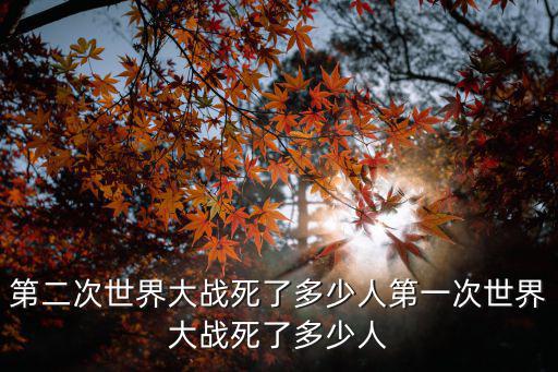 南京大屠殺死了多少人呀,第二次世界大戰死了多少人