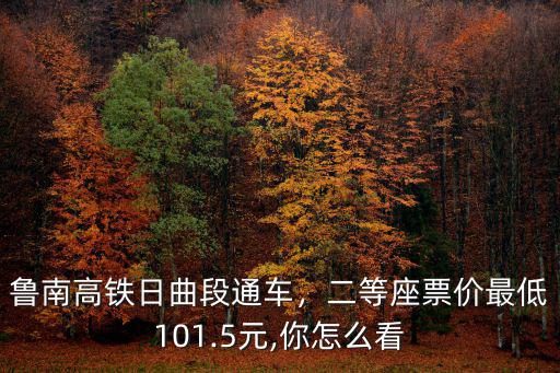 魯南高鐵日曲段通車，二等座票價最低101.5元,你怎么看