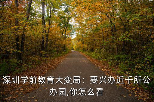 深圳學前教育大變局：要興辦近千所公辦園,你怎么看