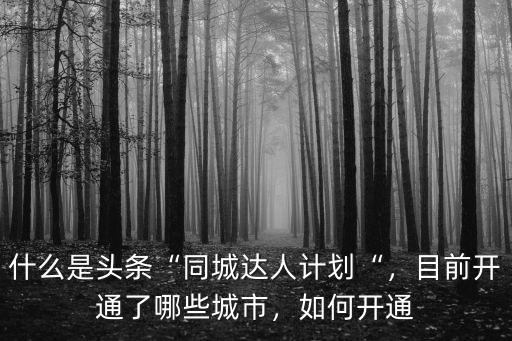 中山頭條同城達(dá)人怎么加入,什么是頭條同城達(dá)人計(jì)劃