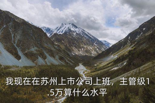 我現在在蘇州上市公司上班，主管級1.5萬算什么水平
