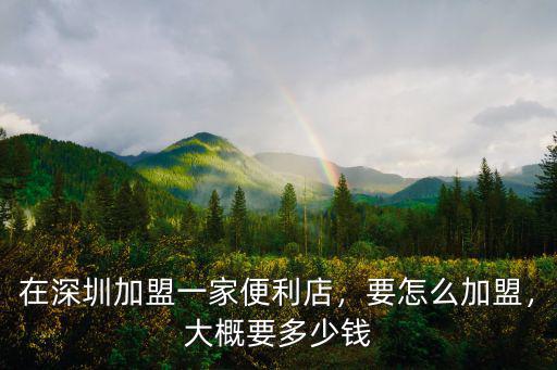 在深圳加盟一家便利店，要怎么加盟，大概要多少錢