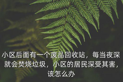 深圳小區廢品回收站擾民怎么辦,小區后面有一個廢品回收站