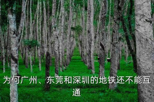 為何廣州、東莞和深圳的地鐵還不能互通