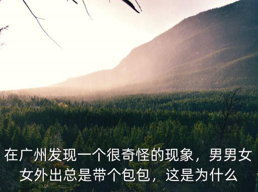 在廣州發現一個很奇怪的現象，男男女女外出總是帶個包包，這是為什么
