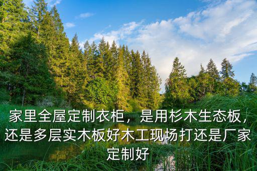 家里全屋定制衣柜，是用杉木生態板，還是多層實木板好木工現場打還是廠家定制好