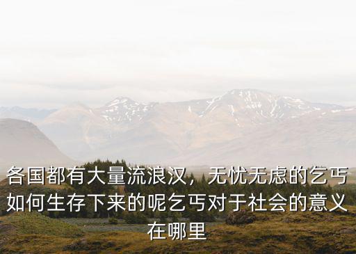 各國都有大量流浪漢，無憂無慮的乞丐如何生存下來的呢乞丐對于社會的意義在哪里