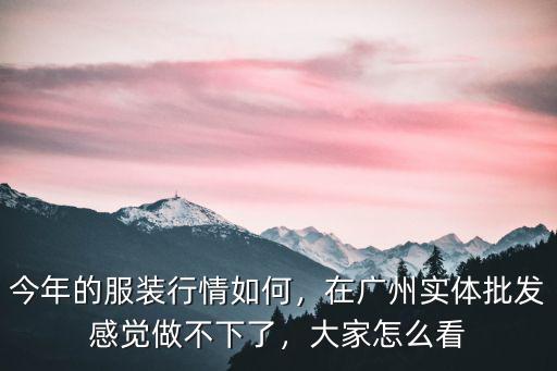 今年深圳服裝行業是怎么了,今年的服裝行情如何