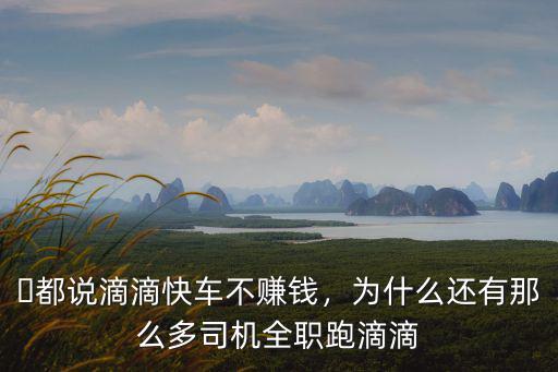 濟寧市區有多少做滴滴司機的,有人說自滴滴順風車下線后