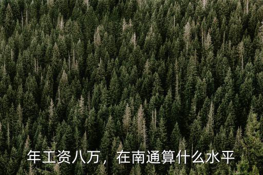 年工資八萬(wàn)，在南通算什么水平