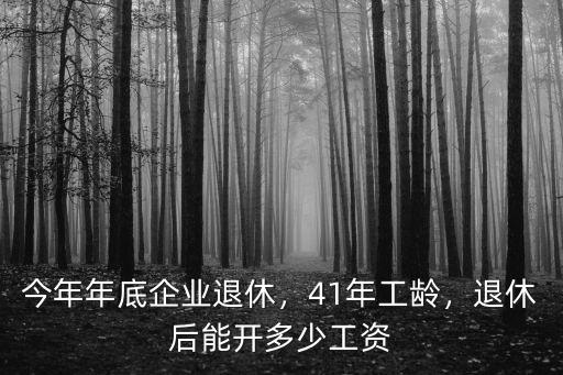 今年年底企業(yè)退休，41年工齡，退休后能開多少工資