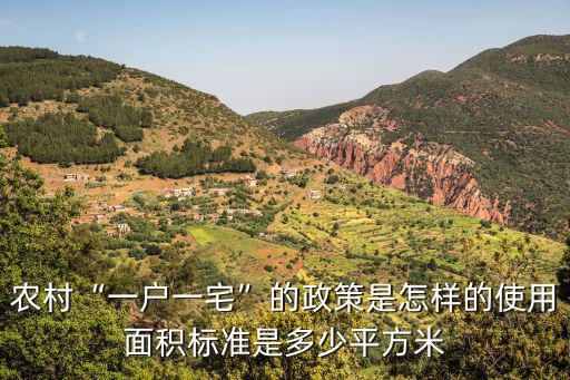 佛山市南海區一戶一宅標準是多少,農村一戶一宅的政策是怎樣的