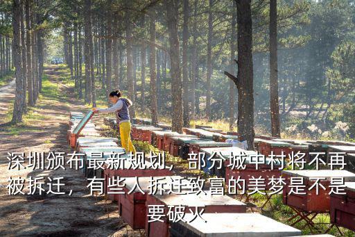 深圳頒布最新規劃，部分城中村將不再被拆遷，有些人拆遷致富的美夢是不是要破滅