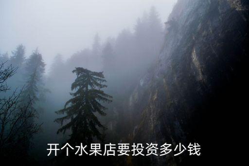開個水果店要投資多少錢