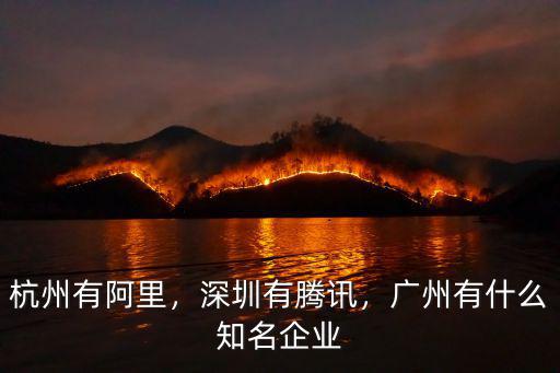 杭州有阿里，深圳有騰訊，廣州有什么知名企業