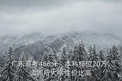 廣東高考466分，本科排位20萬(wàn)，讀哪所大學(xué)性?xún)r(jià)比高