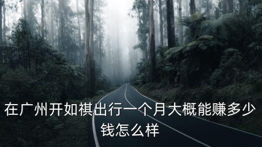 在廣州開如祺出行一個月大概能賺多少錢怎么樣