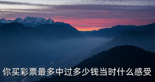 你買彩票最多中過多少錢當時什么感受