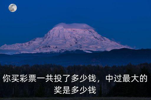 你買彩票一共投了多少錢，中過最大的獎是多少錢
