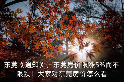 東莞新政怎么看,大家對東莞房價怎么看