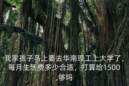 我家孩子馬上要去華南理工上大學了，每月生活費多少合適，打算給1500,夠嗎