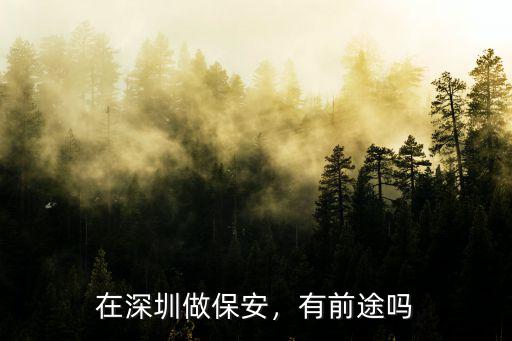 在深圳做保安，有前途嗎
