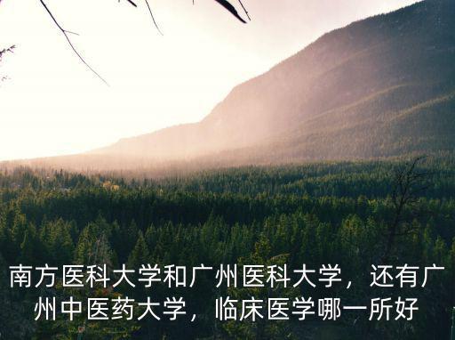 南方醫(yī)科大學(xué)和廣州醫(yī)科大學(xué)，還有廣州中醫(yī)藥大學(xué)，臨床醫(yī)學(xué)哪一所好
