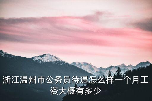 浙江月工資大概多少,浙江溫州市公務員待遇怎么樣