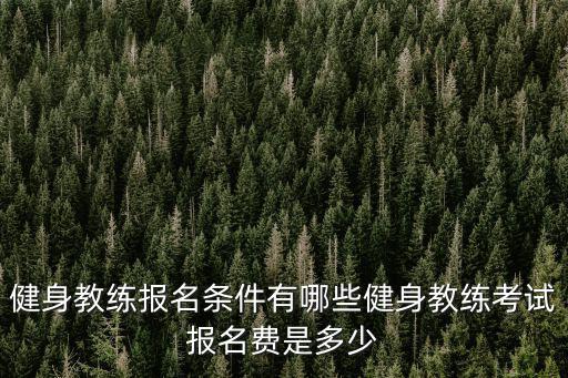 健身教練報名條件有哪些健身教練考試報名費是多少