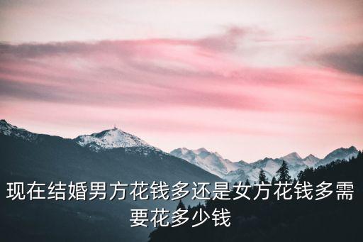 現在結婚男方花錢多還是女方花錢多需要花多少錢