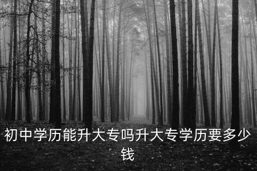 初中學歷能升大專嗎升大專學歷要多少錢