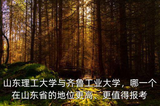 齊魯工業大學在山東招收多少分,哪一個在山東省的地位更高