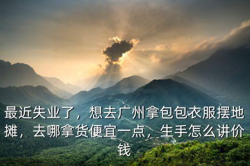 最近失業(yè)了，想去廣州拿包包衣服擺地?cái)偅ツ哪秘洷阋艘稽c(diǎn)，生手怎么講價(jià)錢(qián)